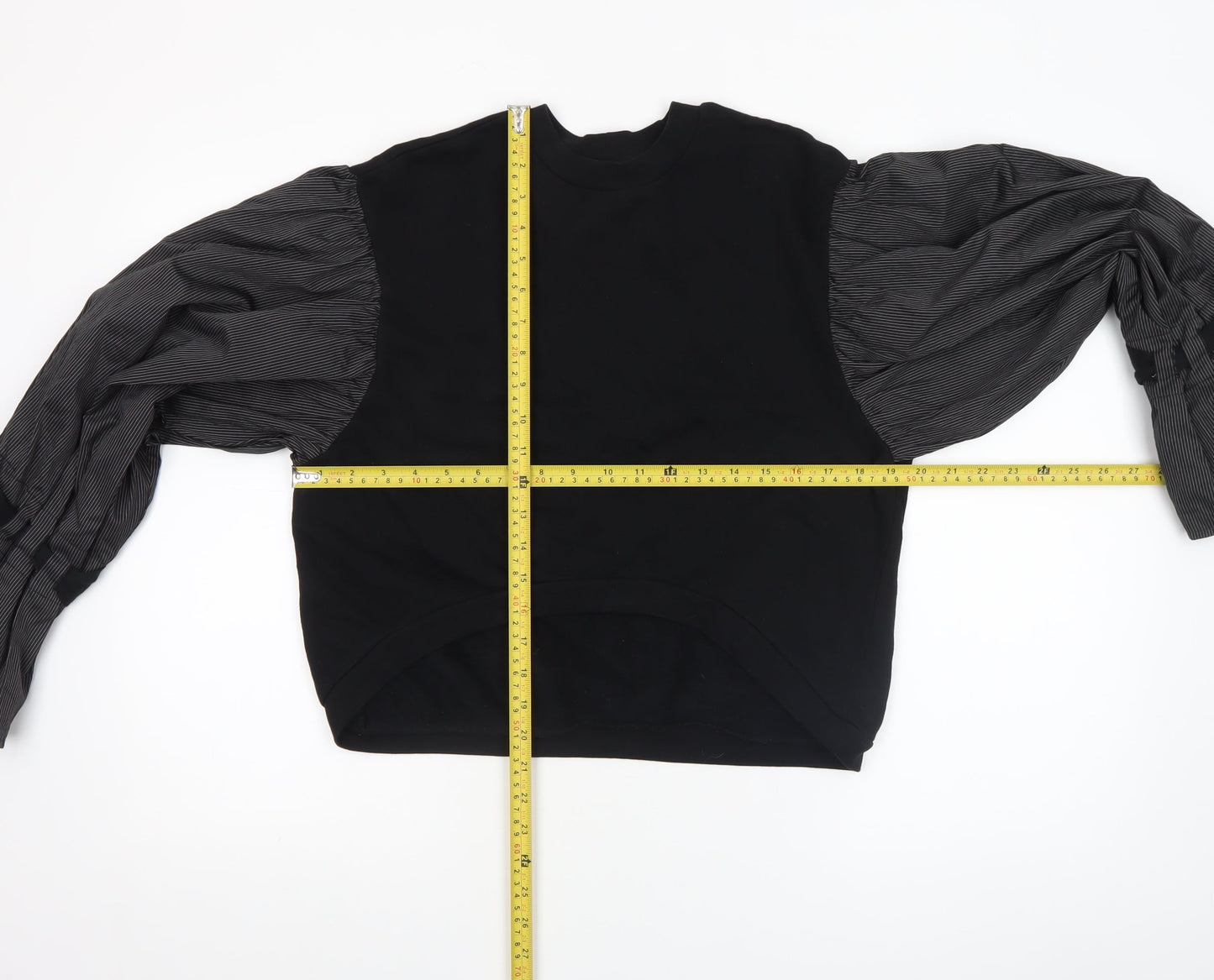 ASOS Womens Black Contrast Sleeve Tunic Blouse Size 6