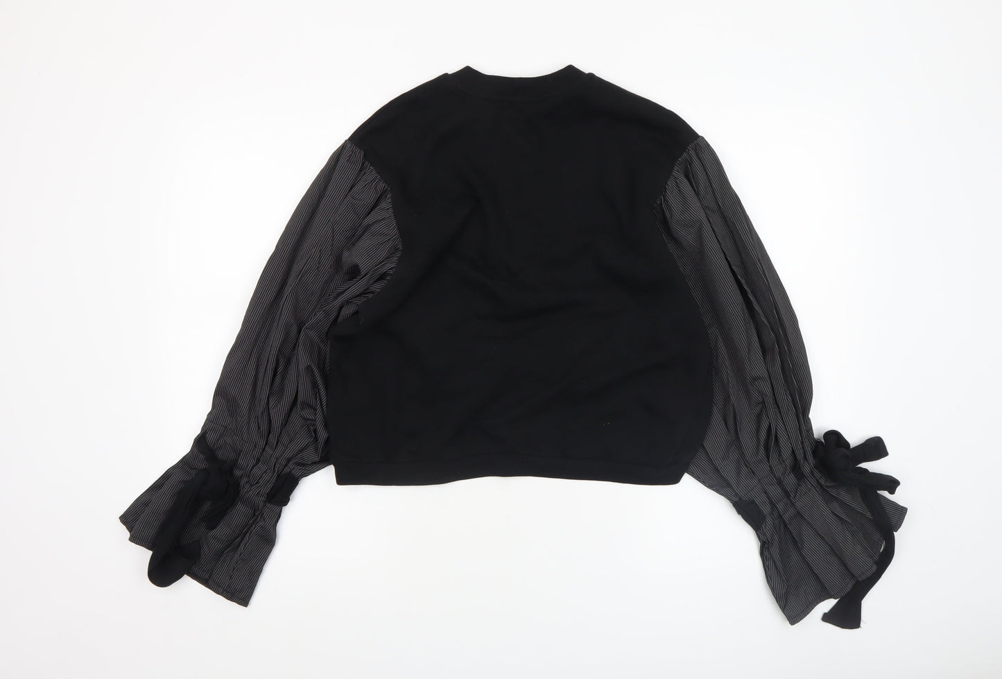 ASOS Womens Black Contrast Sleeve Tunic Blouse Size 6