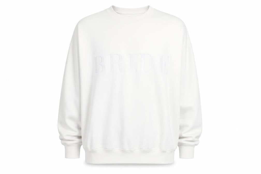 Six Stories Unisex White Bride Pullover Sweatshirt 2XL
