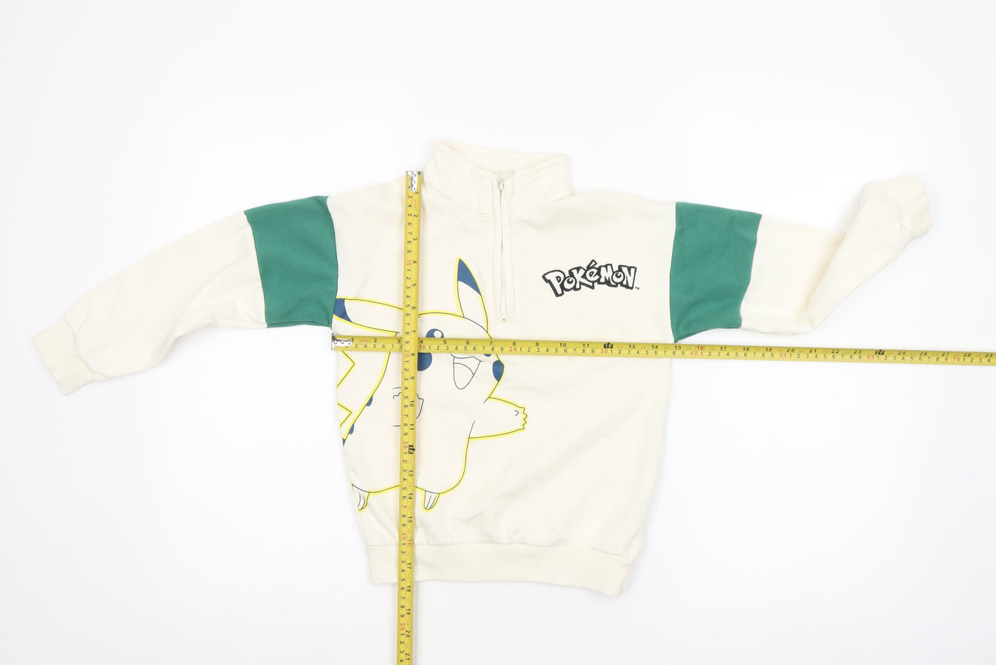 Pokémon Boys Beige Pikachu 1/4 Zip Fleece Sweatshirt 6-7 Years