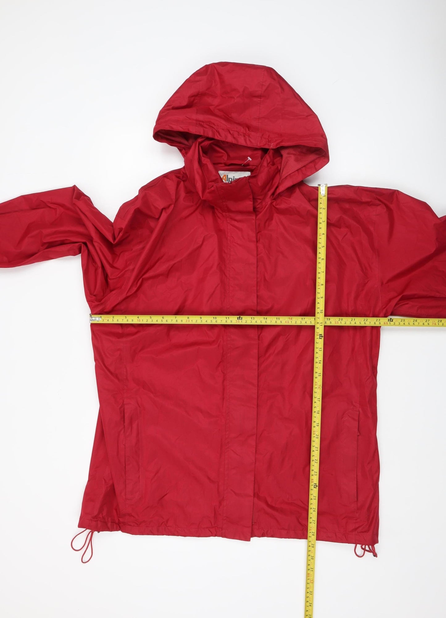 Alpine Trek Men's Red Waterproof Hooded Jacket Size L