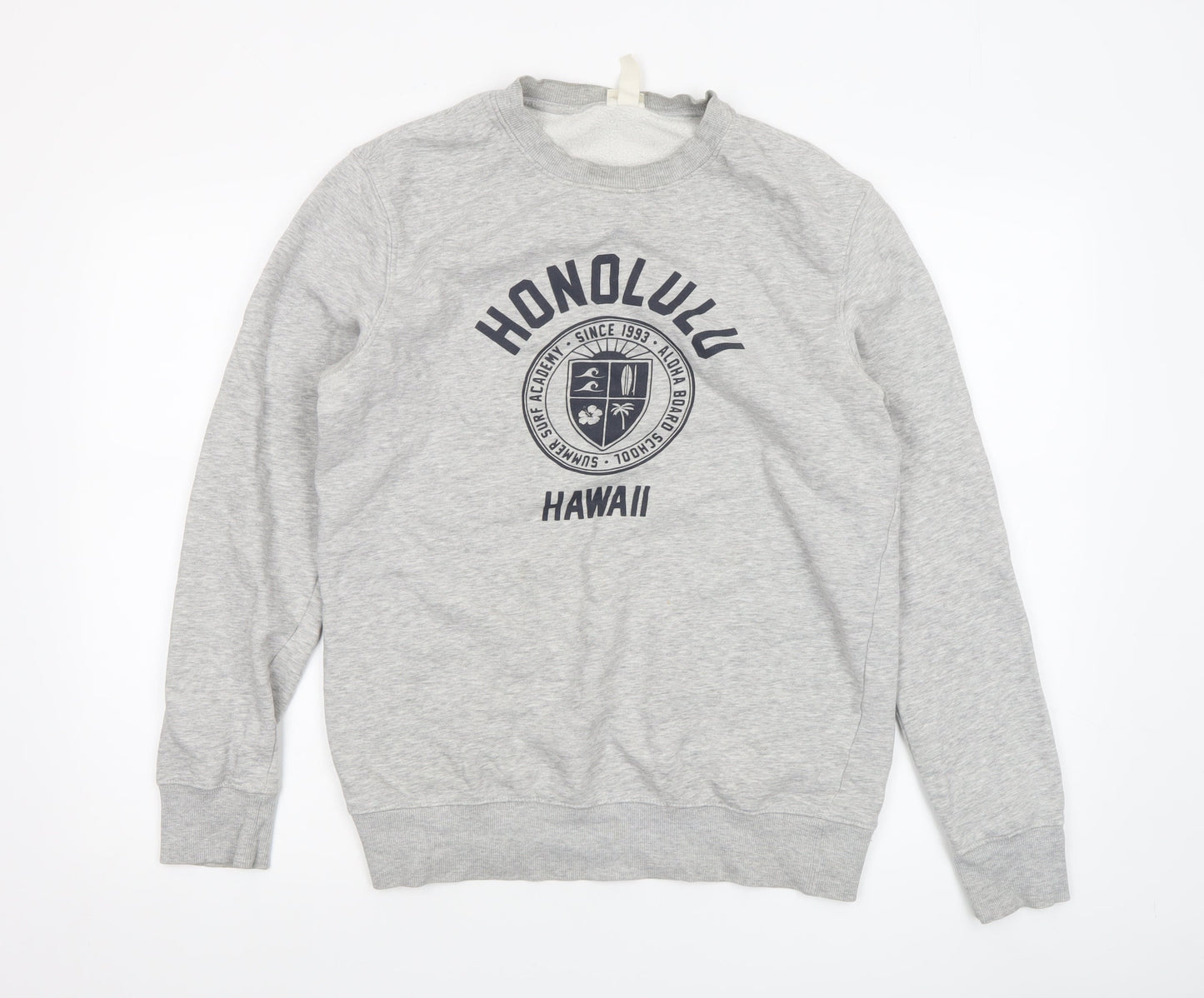 H&M Mens Grey Graphic Honolulu Hawaii Sweatshirt Size S Pullover