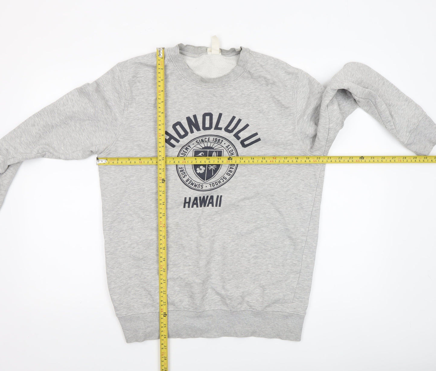 H&M Mens Grey Graphic Honolulu Hawaii Sweatshirt Size S Pullover