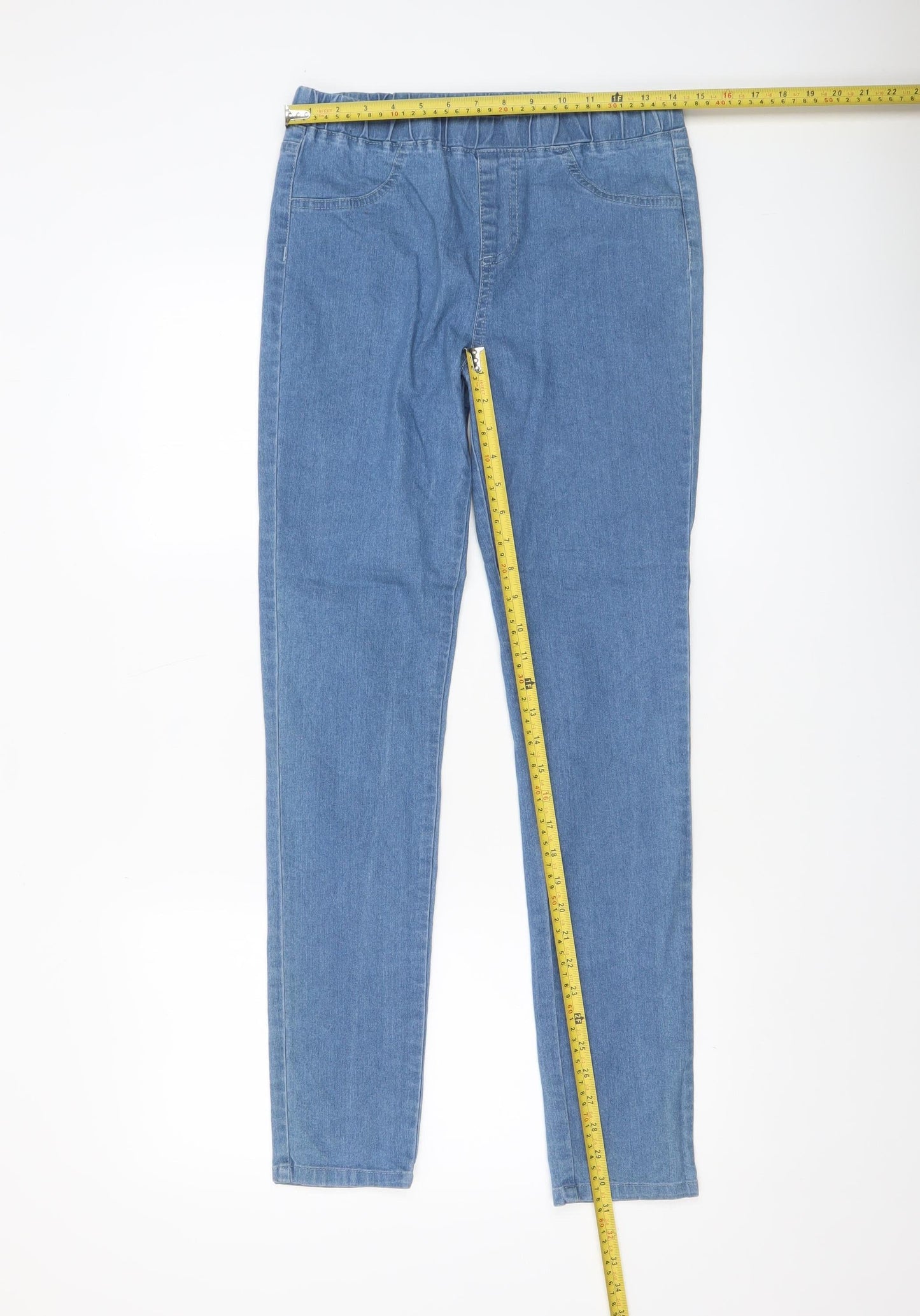 Avon Women's Blue Denim Jegging Jeans Size 10-12 Elastic Waist