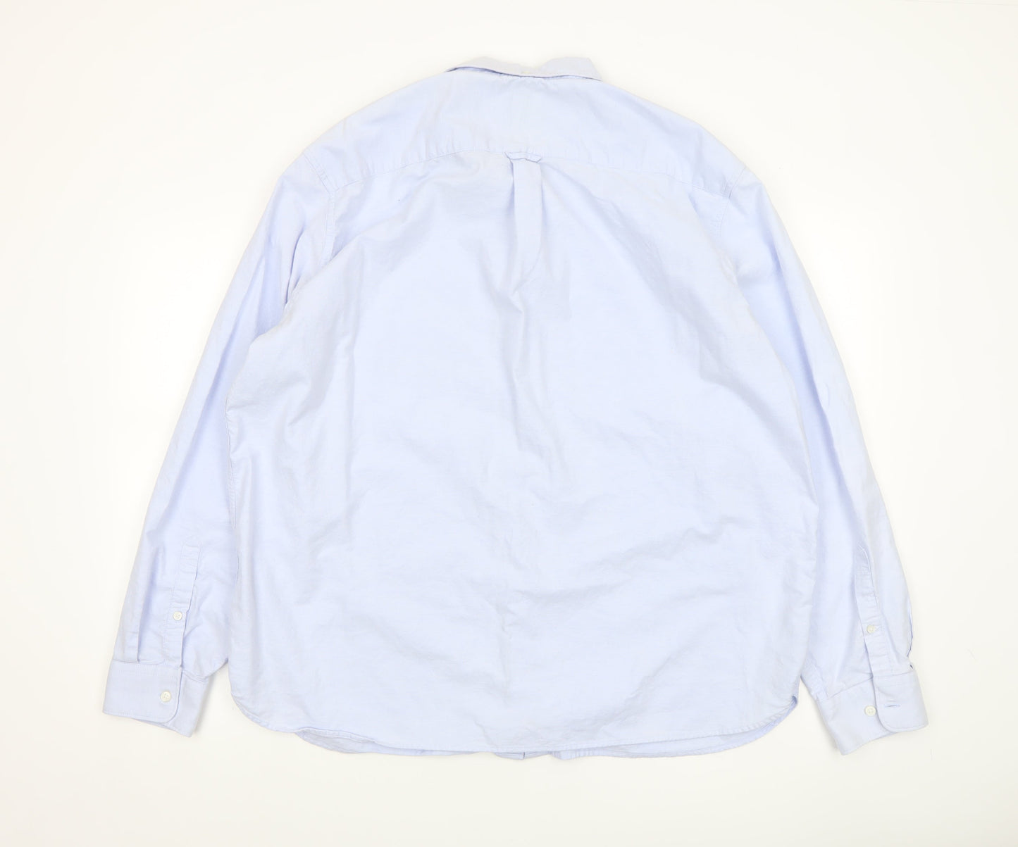 Marks and Spencer Men's Blue Regular Fit 2XL Long Sleeve Cotton Dress Shirt