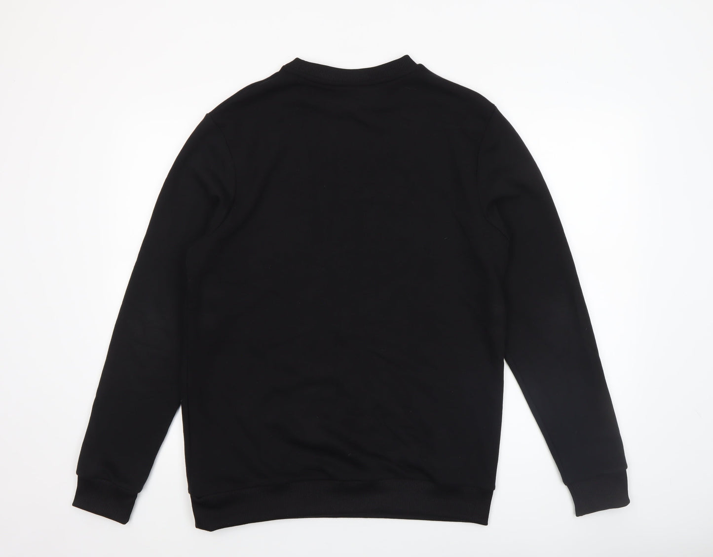 boohooMAN Men’s Black Embroidered Logo Sweatshirt Medium