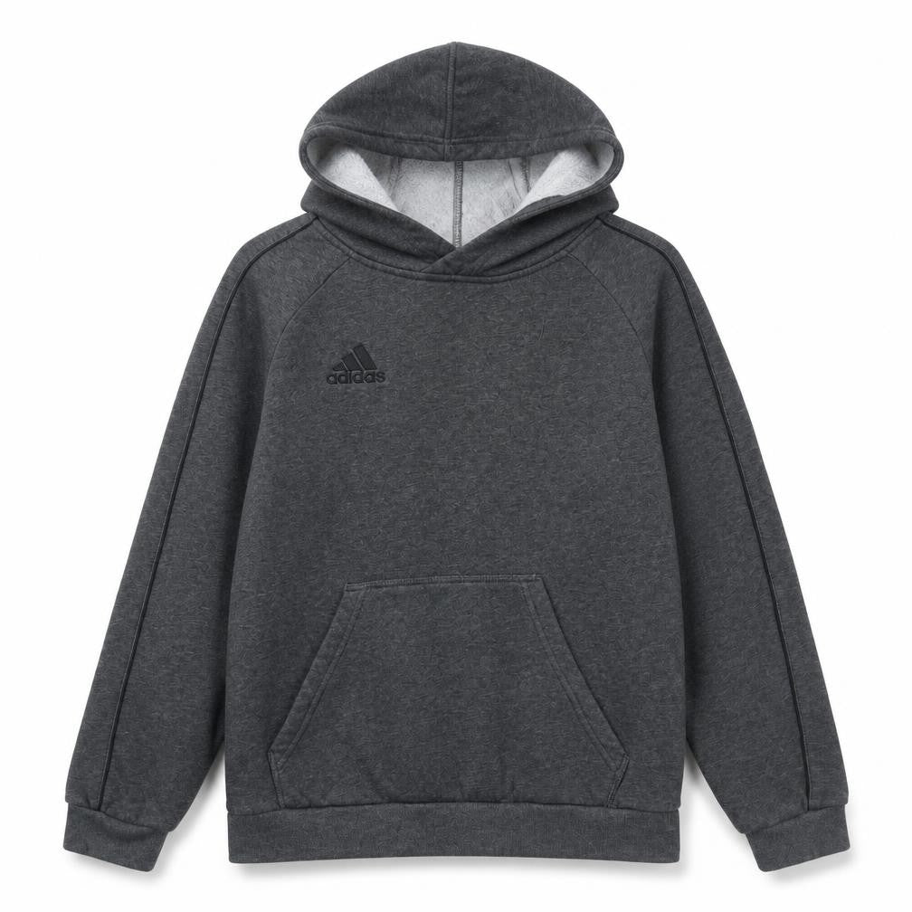 Adidas Boys Grey Pullover Hoodie Size 13-14 Years Lined Cotton Blend