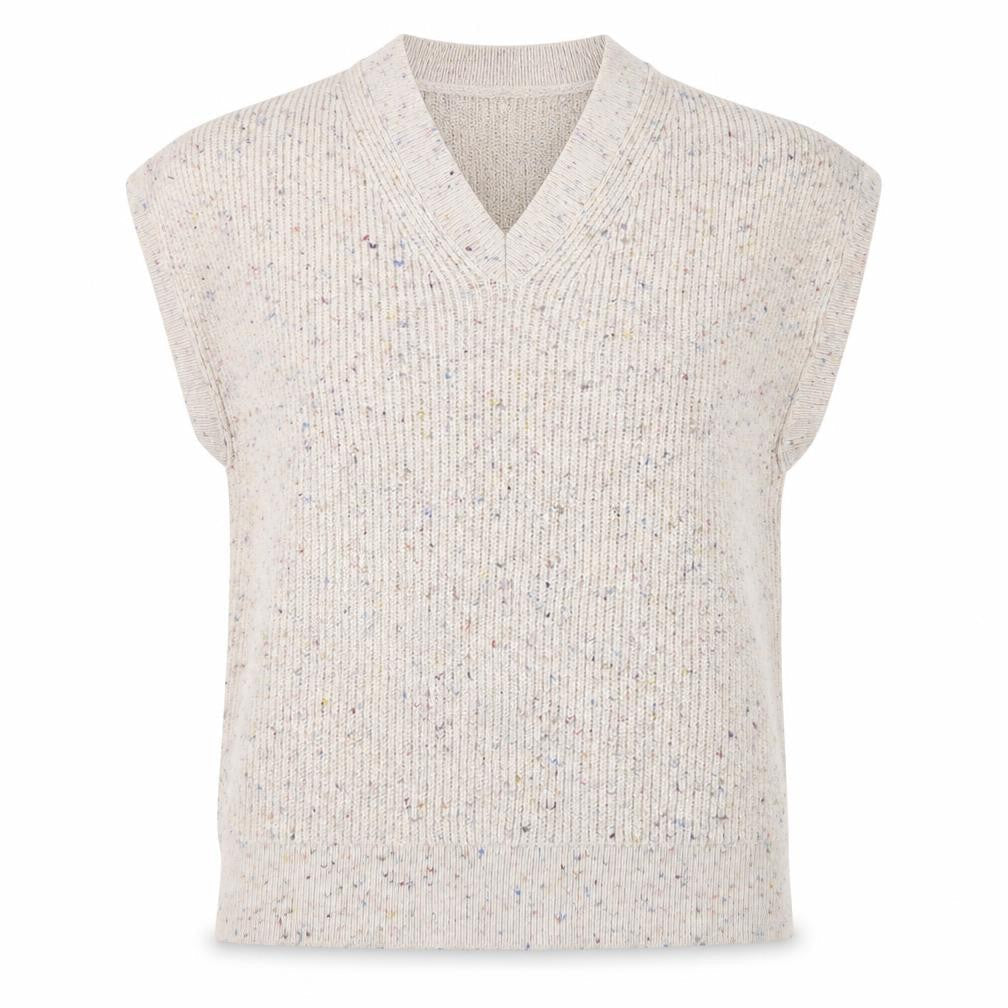Next Women Beige V-Neck Knit Sleeveless Vest Jumper L