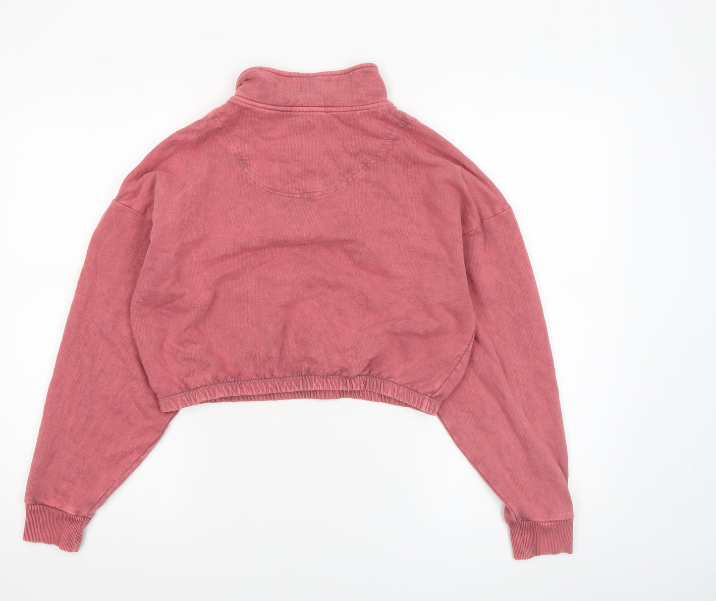 Topshop Petite Women’s Pink 1/2 Zip Cropped Sweatshirt Size M