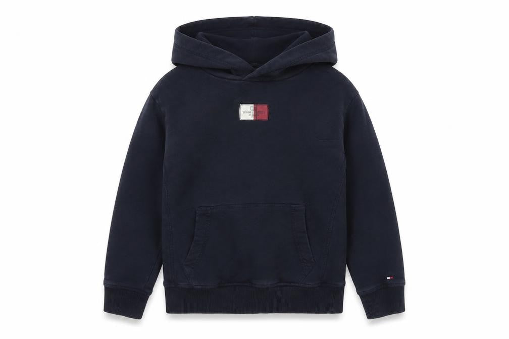 Tommy Hilfiger Boys Navy Hoodie 122cm 100% Cotton Pullover Logo Design