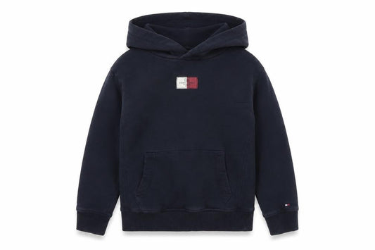 Tommy Hilfiger Boys Navy Hoodie 122cm 100% Cotton Pullover Logo Design