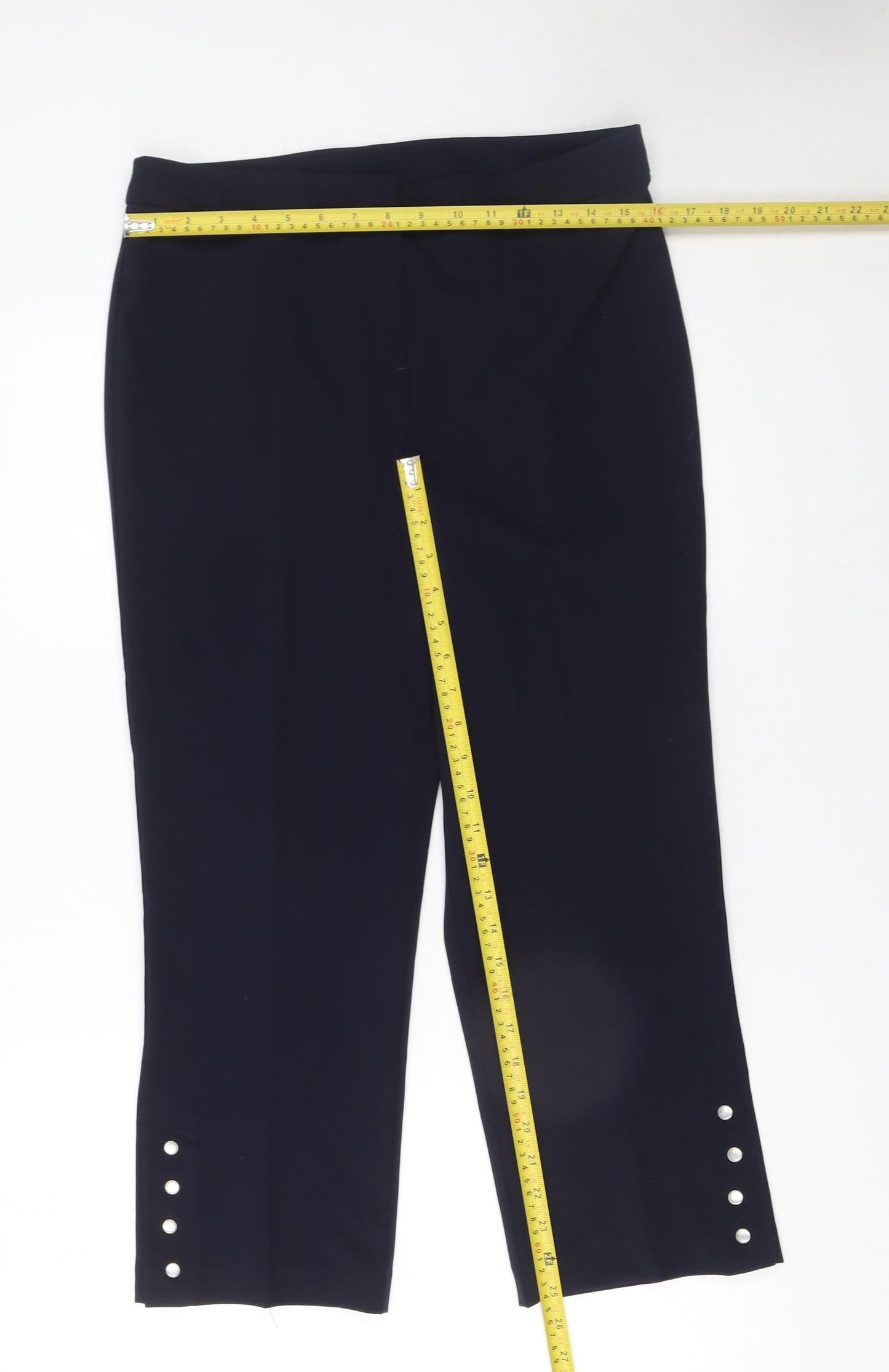 Kaleidoscope Women’s Black Cropped Stretch Trousers UK 12
