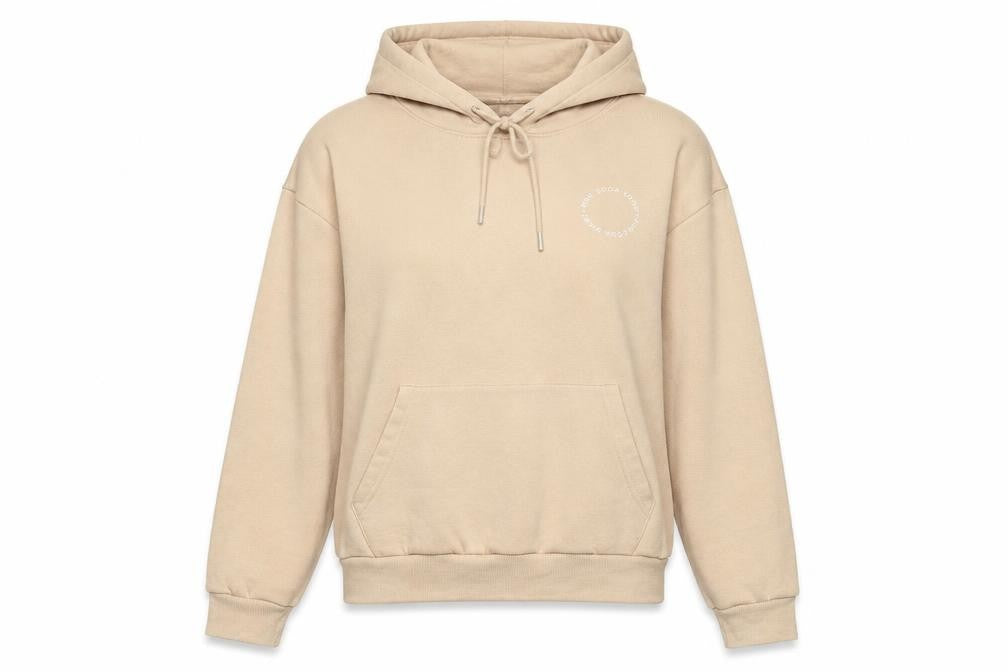 Pink Soda Sport Women Beige Hoodie UK 14 Pullover Cotton Blend