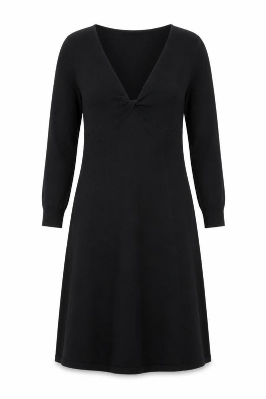 Jackpot Women's Black Knit A-Line Midi Dress M