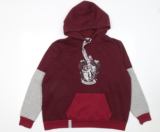 Harry Potter Women’s Burgundy Grey Gryffindor Hoodie XL Pullover