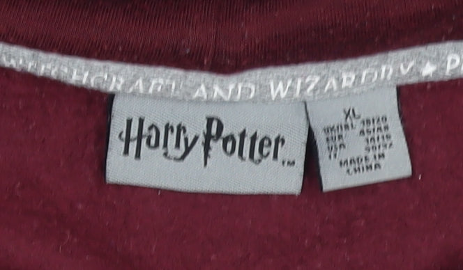 Harry Potter Women’s Burgundy Grey Gryffindor Hoodie XL Pullover