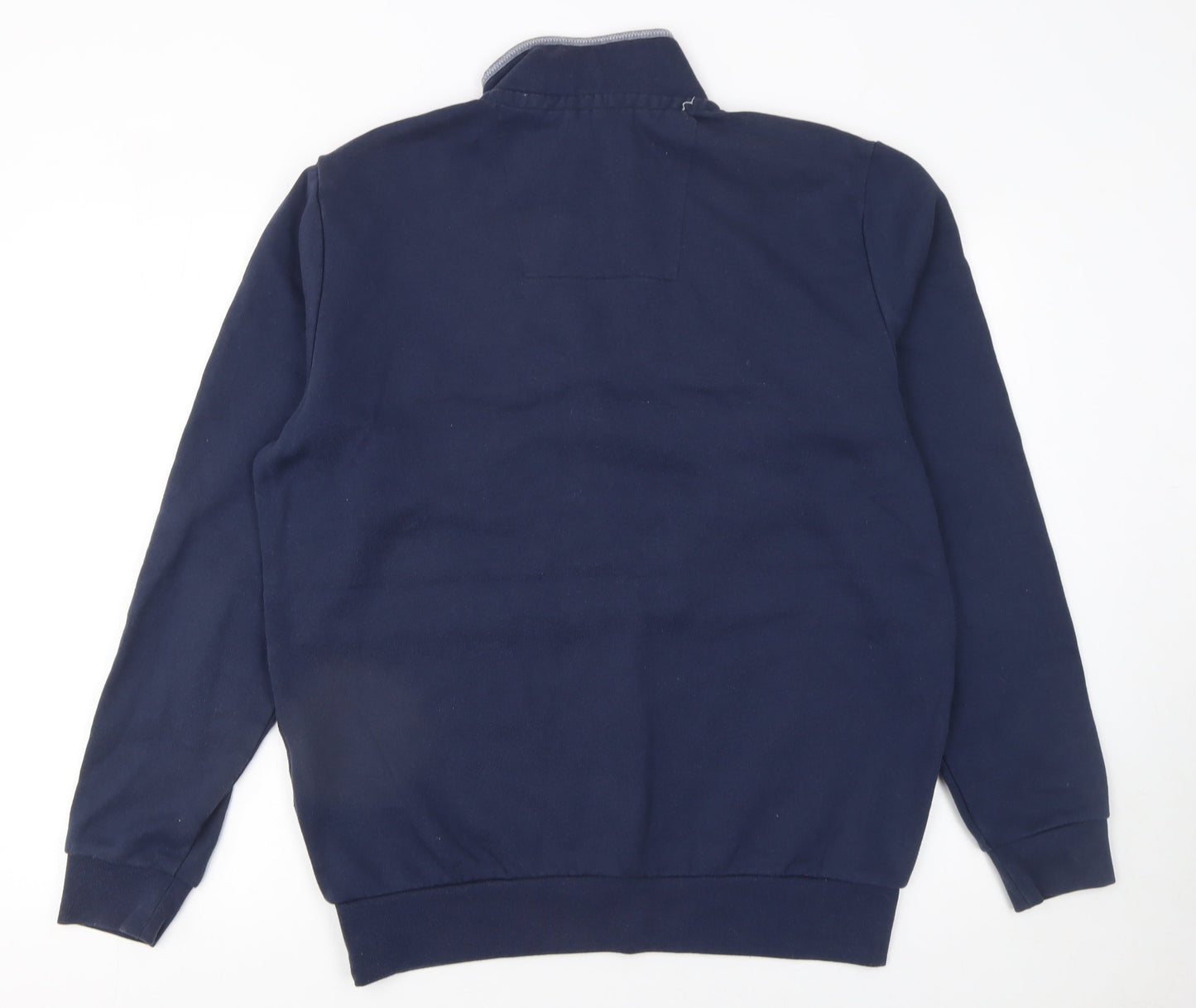 Crew Clothing Men’s Blue 1/4 Zip Striped Sweatshirt L Regular Fit