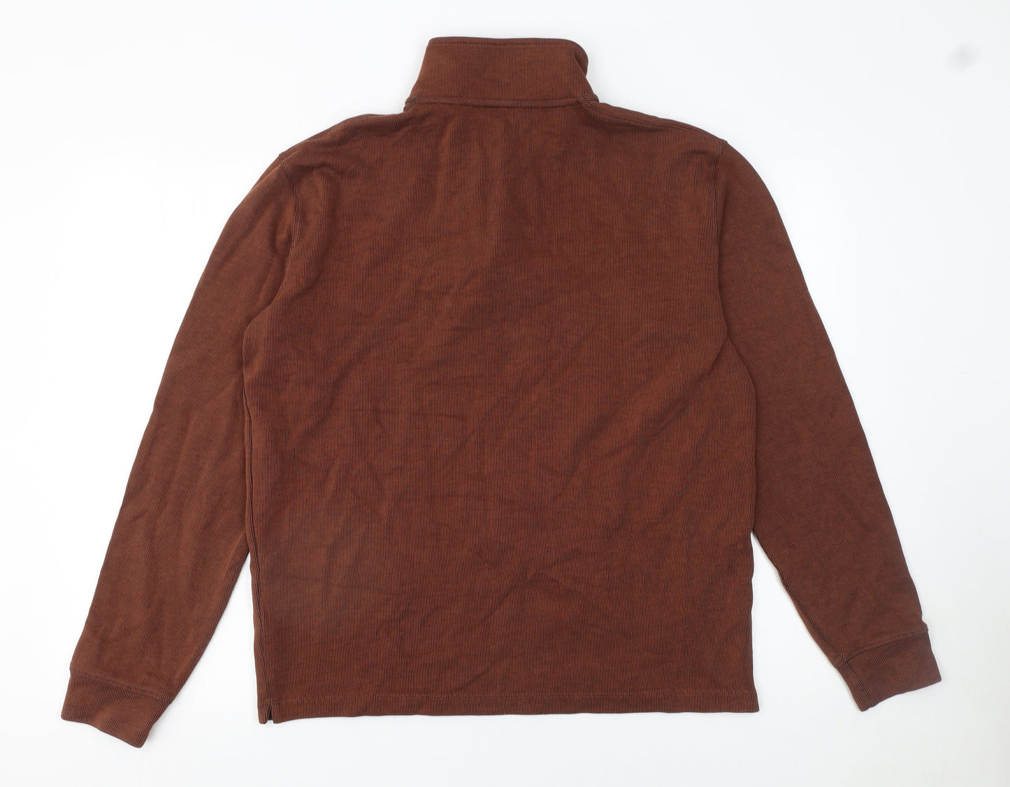 Marks and Spencer Men's Brown 1/2 Zip Pullover Sweatshirt Size M
