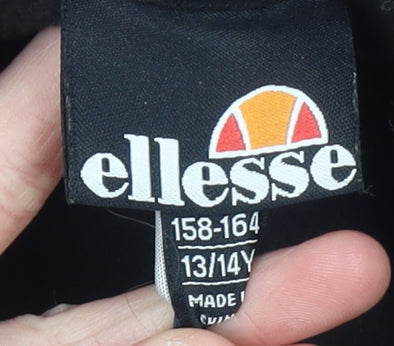 Ellesse Boys Black Fleece Hooded Full Zip Winter Jacket 13-14 Years