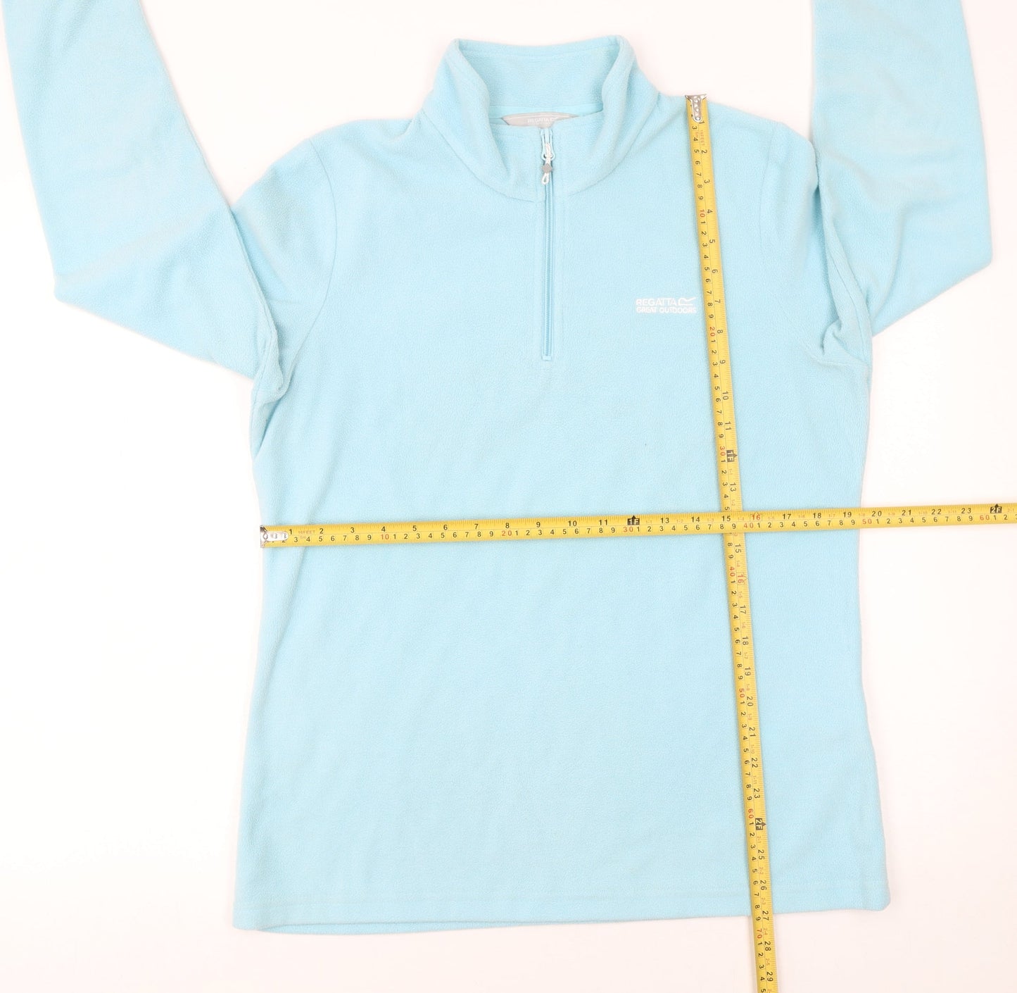 Regatta Women's Blue Fleece Pullover Sweatshirt UK 14 1/4 Zip Lightweight