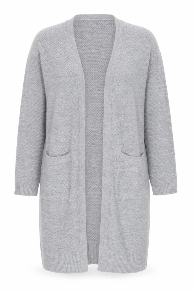 Gerard Womens Grey Long Knit Open Cardigan Size M