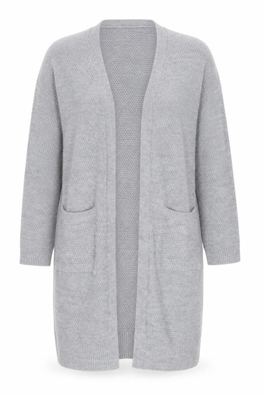 Gerard Womens Grey Long Knit Open Cardigan Size M