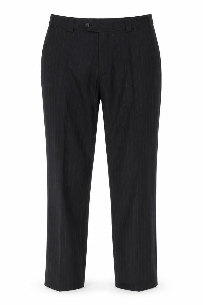 Remus Uomo Men's Black Pinstripe Dress Trousers Size 38 Regular Fit