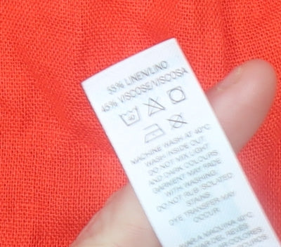 Dunnes Stores Women’s Orange Linen Blend Midi A-Line Dress Size S