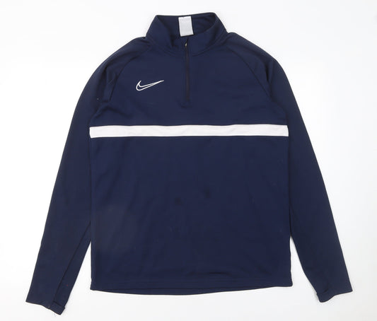 Nike Men's Blue Dri-FIT 1/4 Zip Athletic Sweatshirt Medium