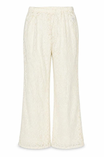 PRETTYLITTLETHING Women Ivory Lace Flared Trousers Size 8