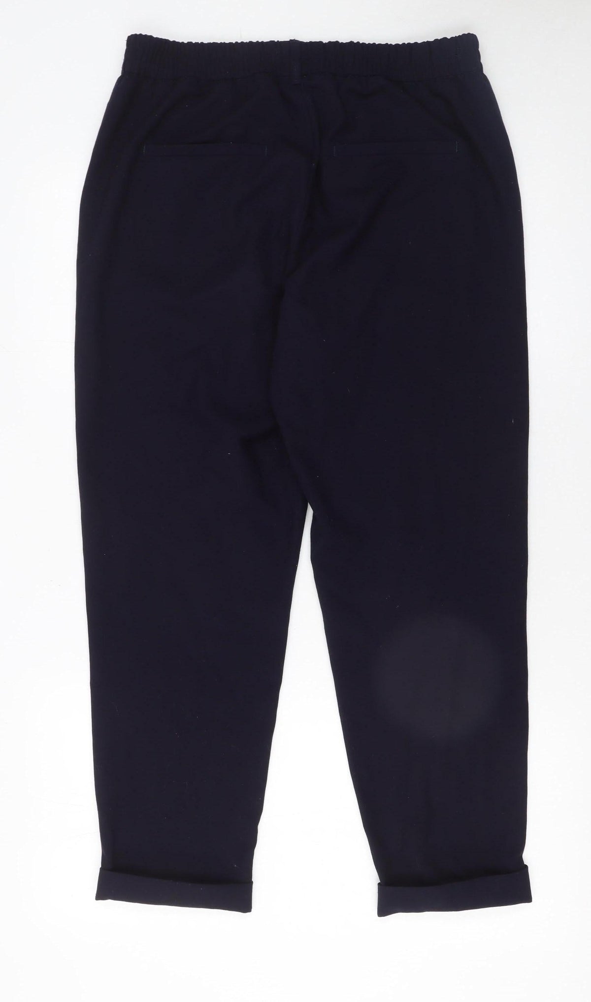 Savida Women’s Navy Cropped Tapered Trousers Size 12