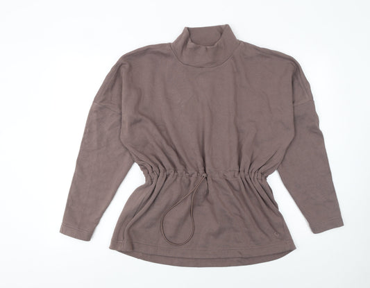 Marks and Spencer Women Brown Size 12 Drawstring Cowl Neck Sweatshirt