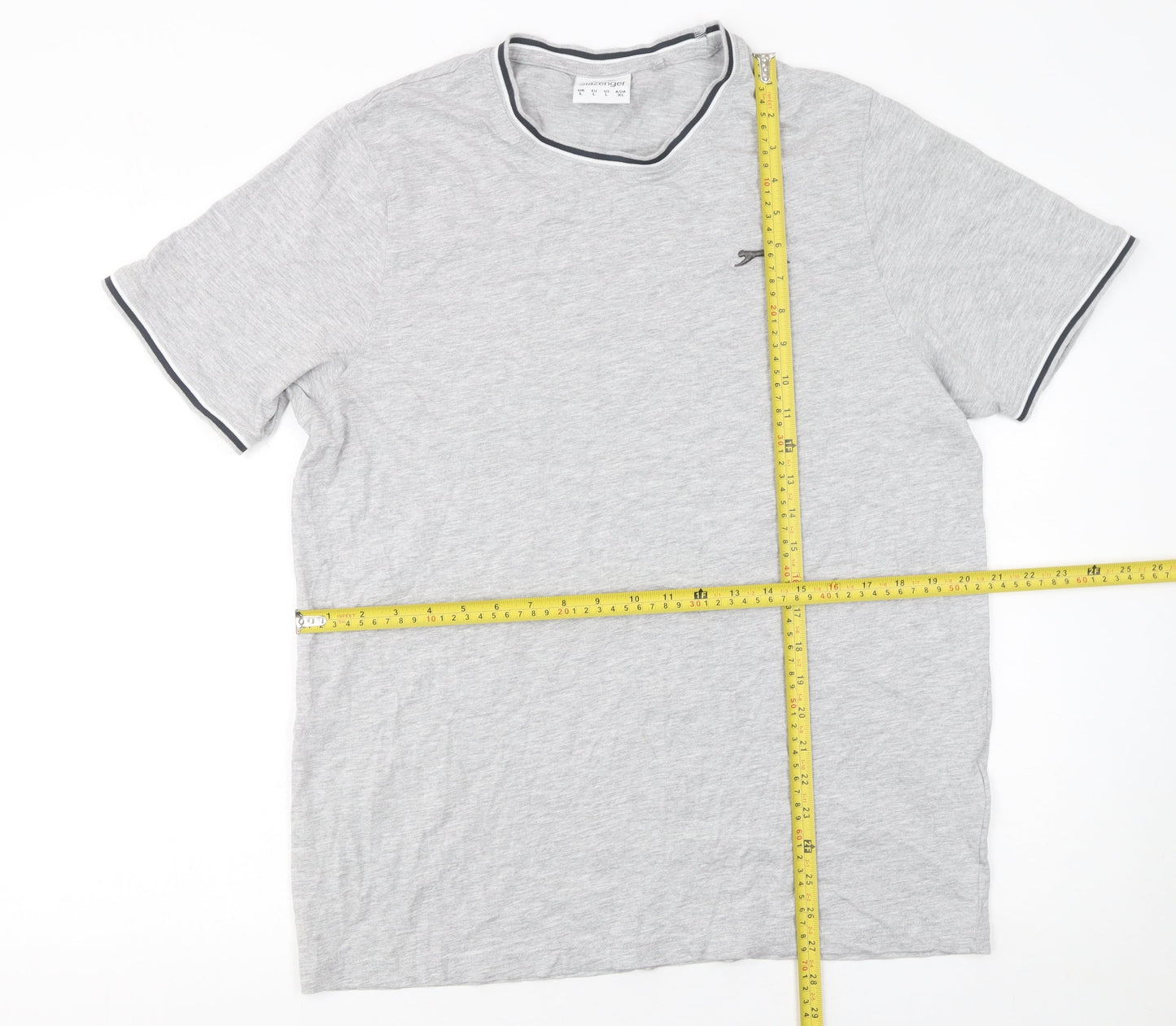Slazenger Men's Grey Crew Neck Short Sleeve Cotton T-Shirt Size L