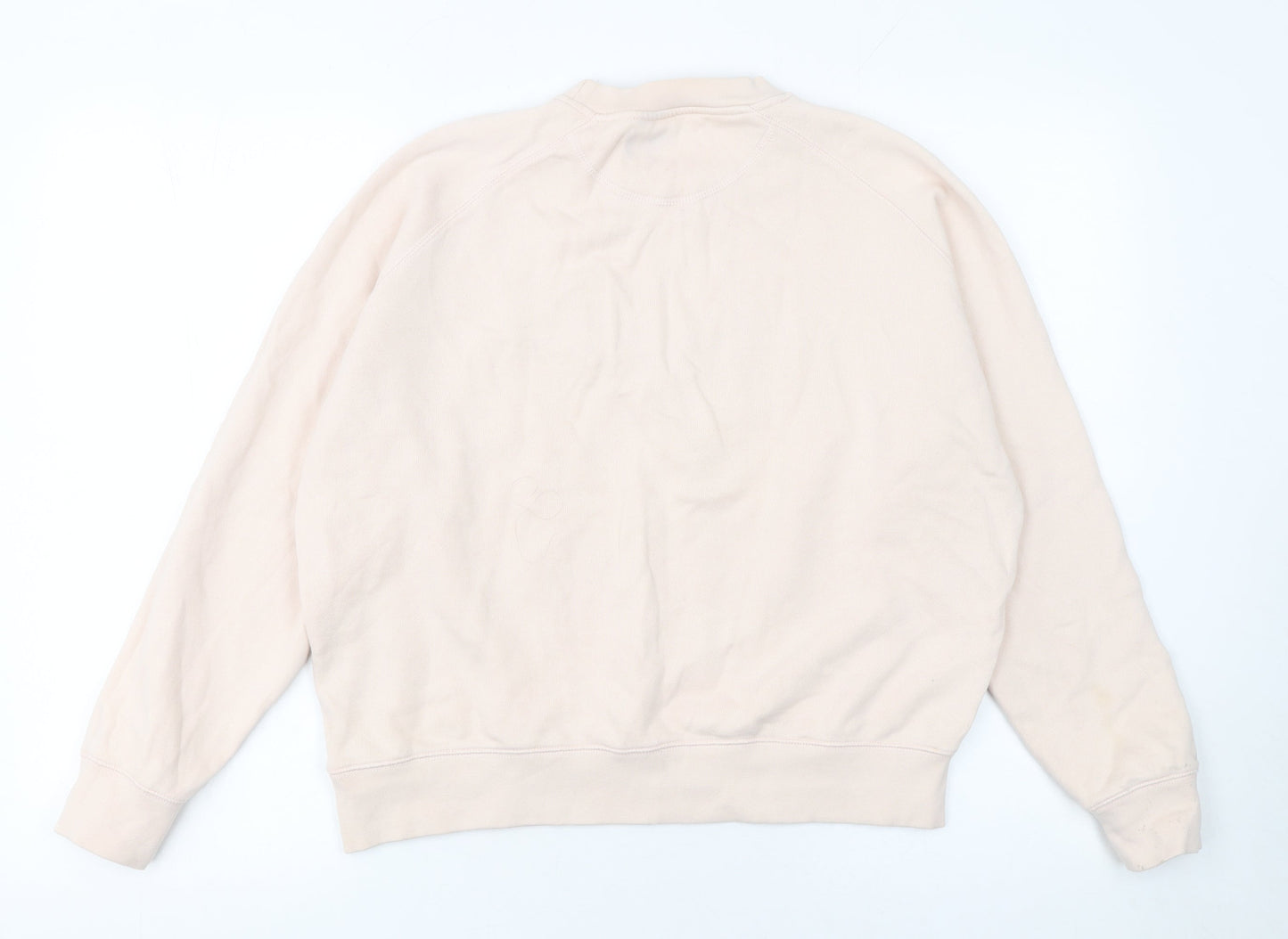 Maison Labiche Women Beige Cotton Pullover Sweatshirt M Crew Neck