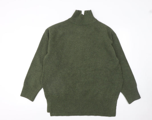 H&M Womens Green High Neck Pullover Jumper Size 12