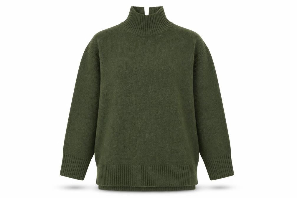 H&M Womens Green High Neck Pullover Jumper Size 12