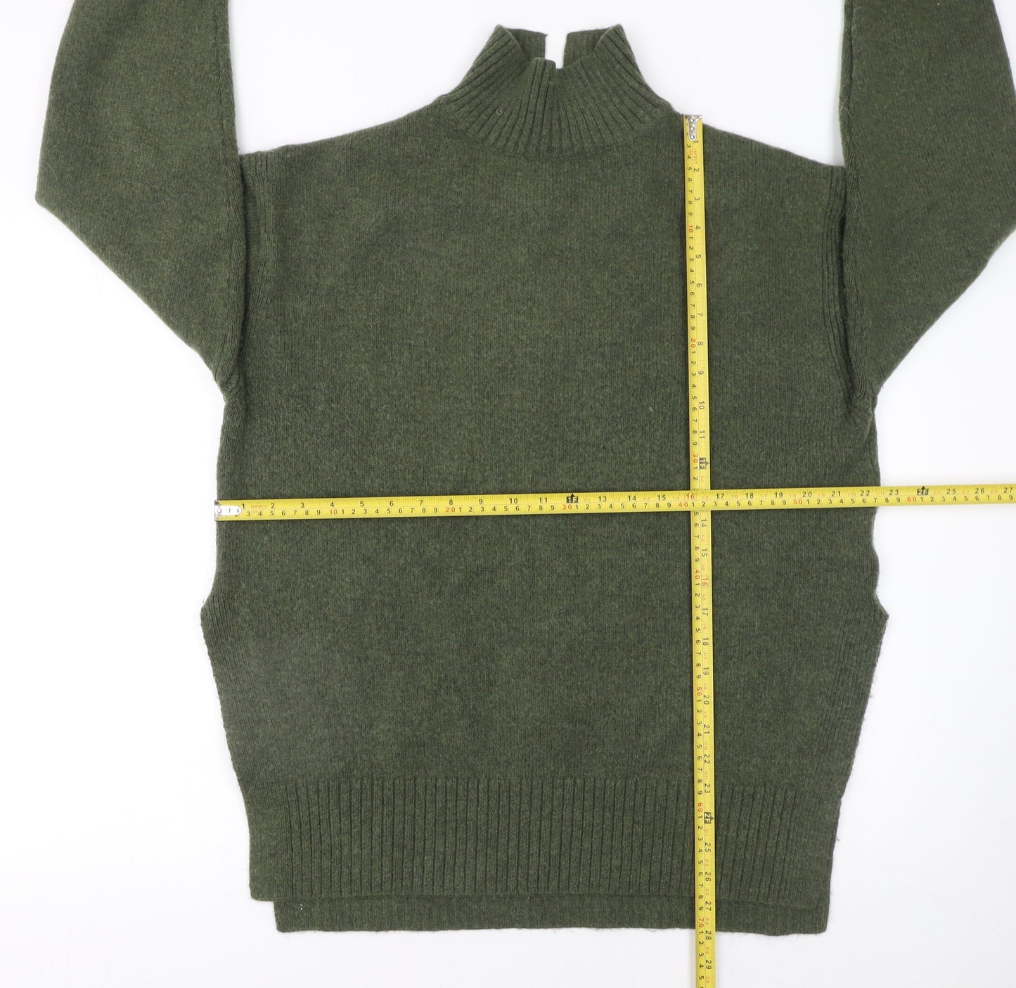 H&M Womens Green High Neck Pullover Jumper Size 12