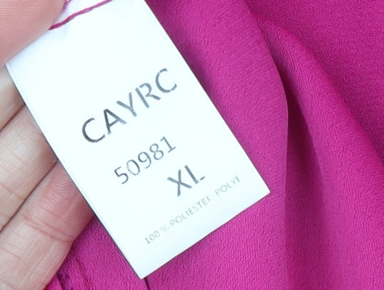 Cayro Women Pink XL Wrap Dress with Bow Belt 3/4 Sleeve
