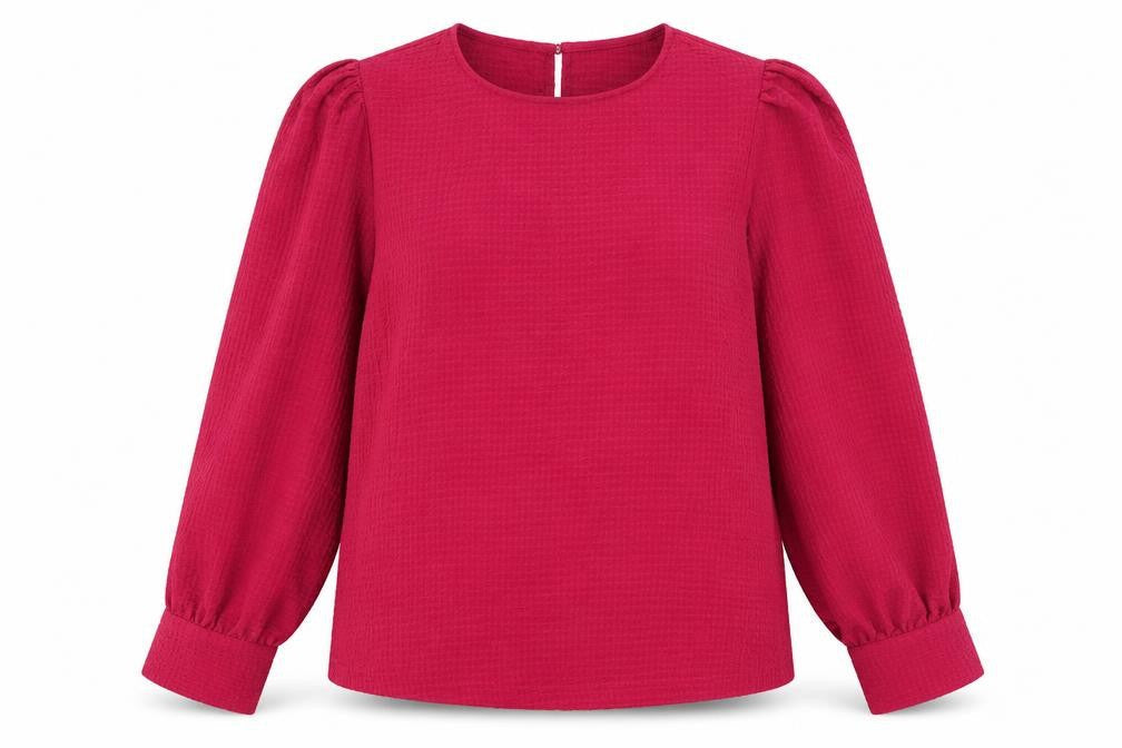Gallery Women’s Pink Long Sleeve Puff Blouse Size 12 Polyester