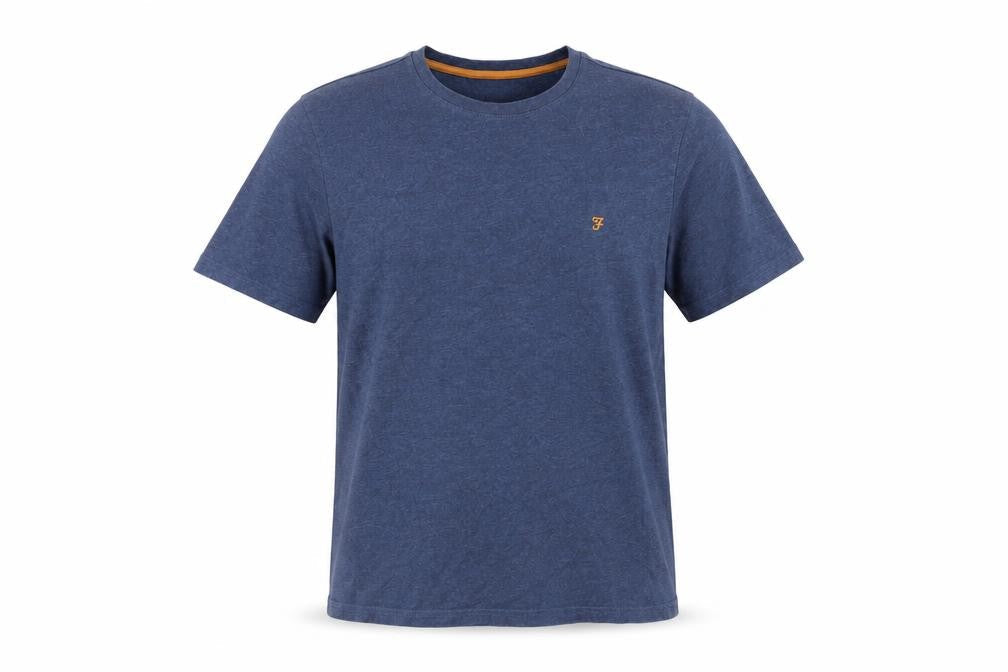 Farah Men's Blue Cotton Crew Neck Short Sleeve T-Shirt M