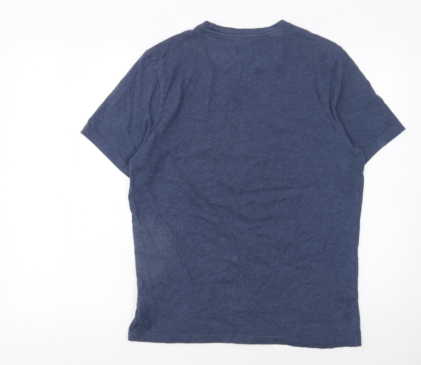Farah Men's Blue Cotton Crew Neck Short Sleeve T-Shirt M