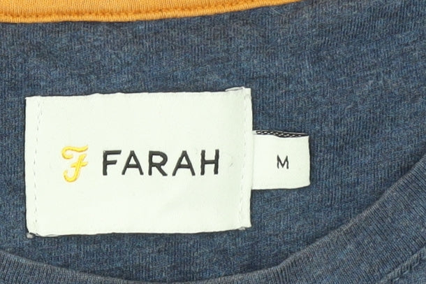 Farah Men's Blue Cotton Crew Neck Short Sleeve T-Shirt M