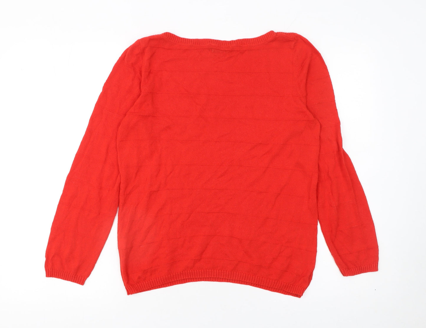 United Colors of Benetton Women Red M Wool Blend Crew Neck Jumper