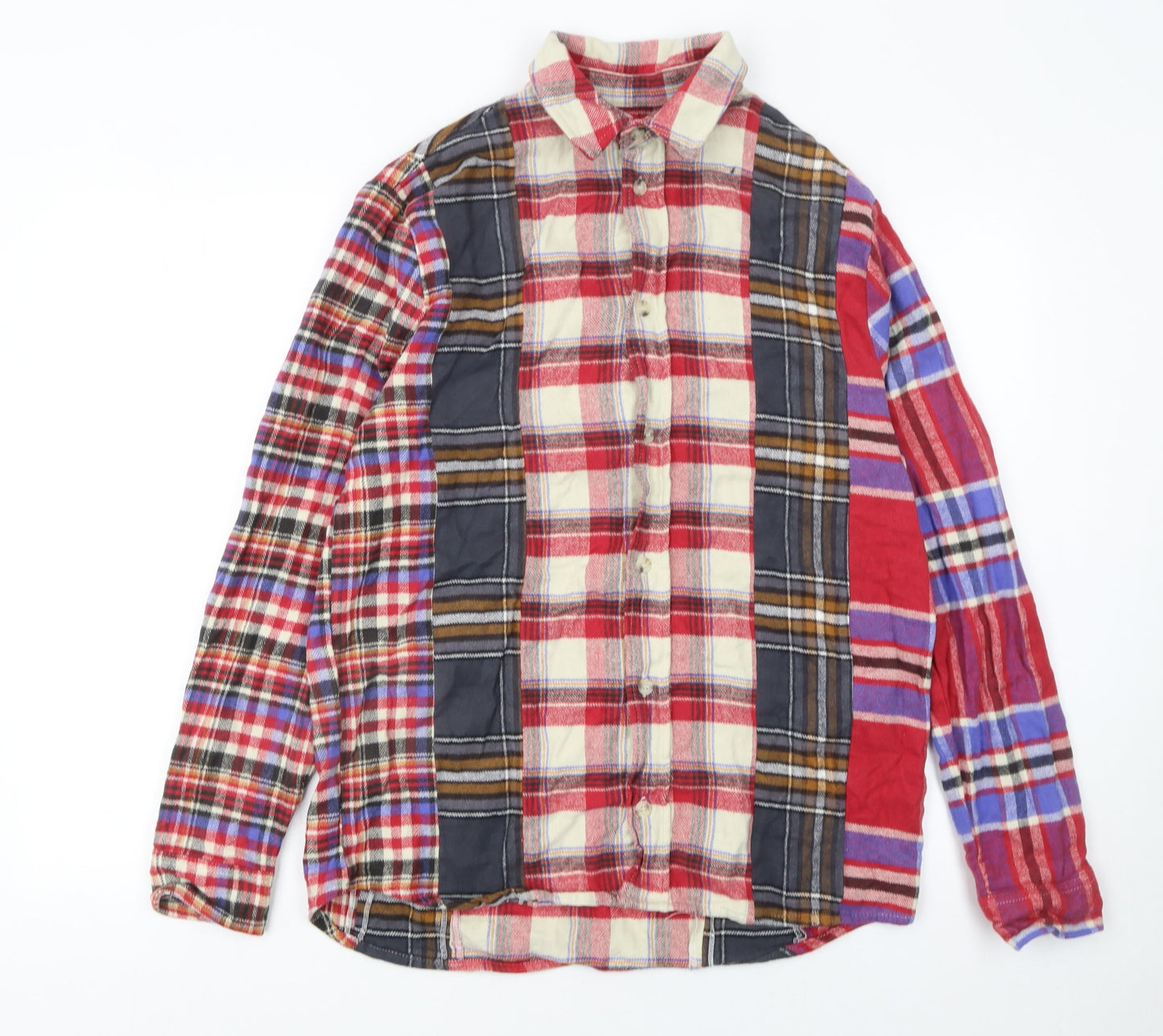 Zara Men’s Multicoloured Plaid Cotton Button-Up Shirt Size S