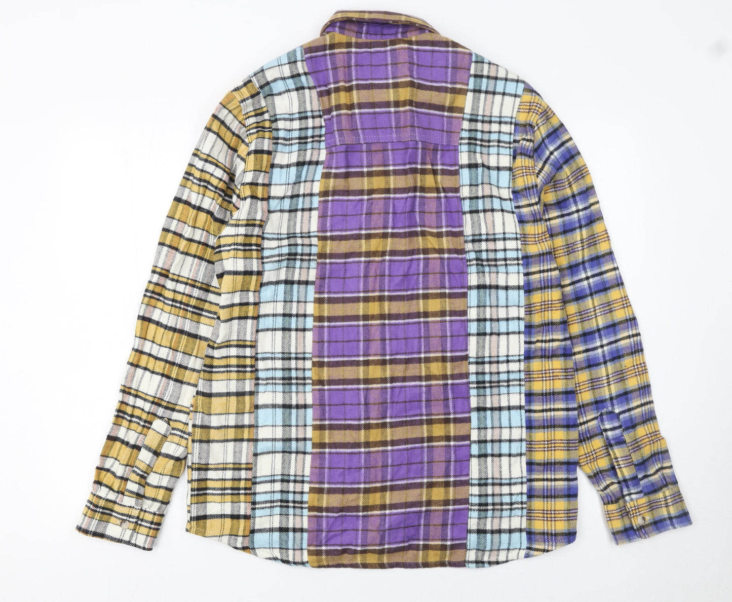 Zara Men's Multicoloured Checked Flannel Button-Up Shirt Size S