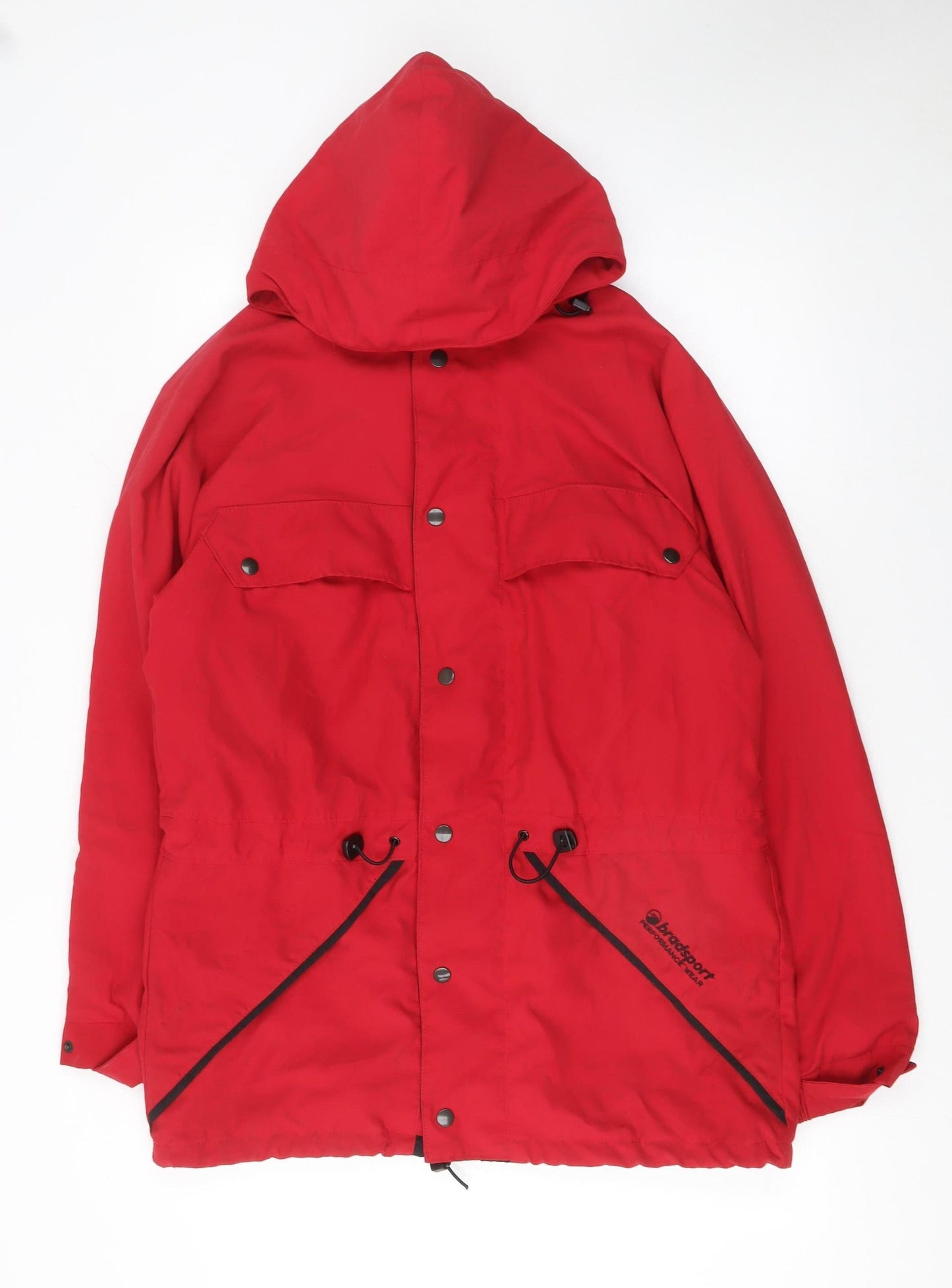 Bradsport Men's Red Hooded Parka Jacket Size S Outdoor Casual