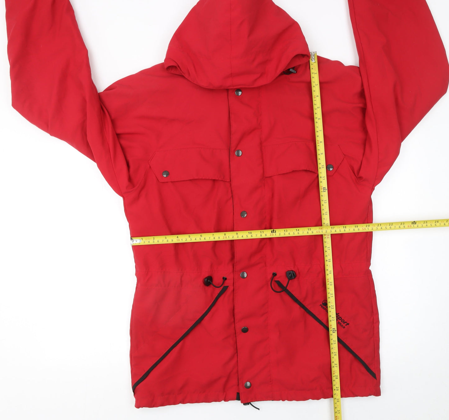 Bradsport Men's Red Hooded Parka Jacket Size S Outdoor Casual