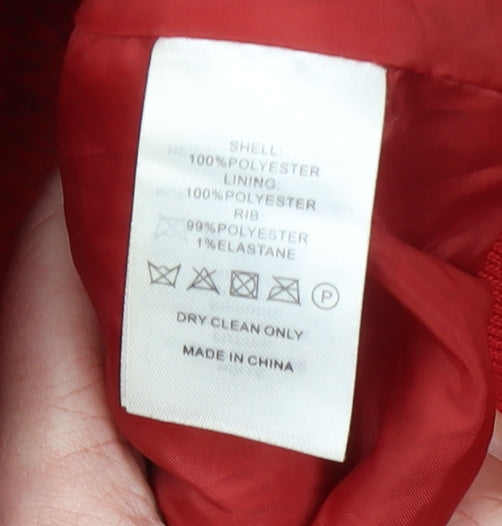 Broken Standard Women Red Faux Fur Full Zip Hoodie Size 8