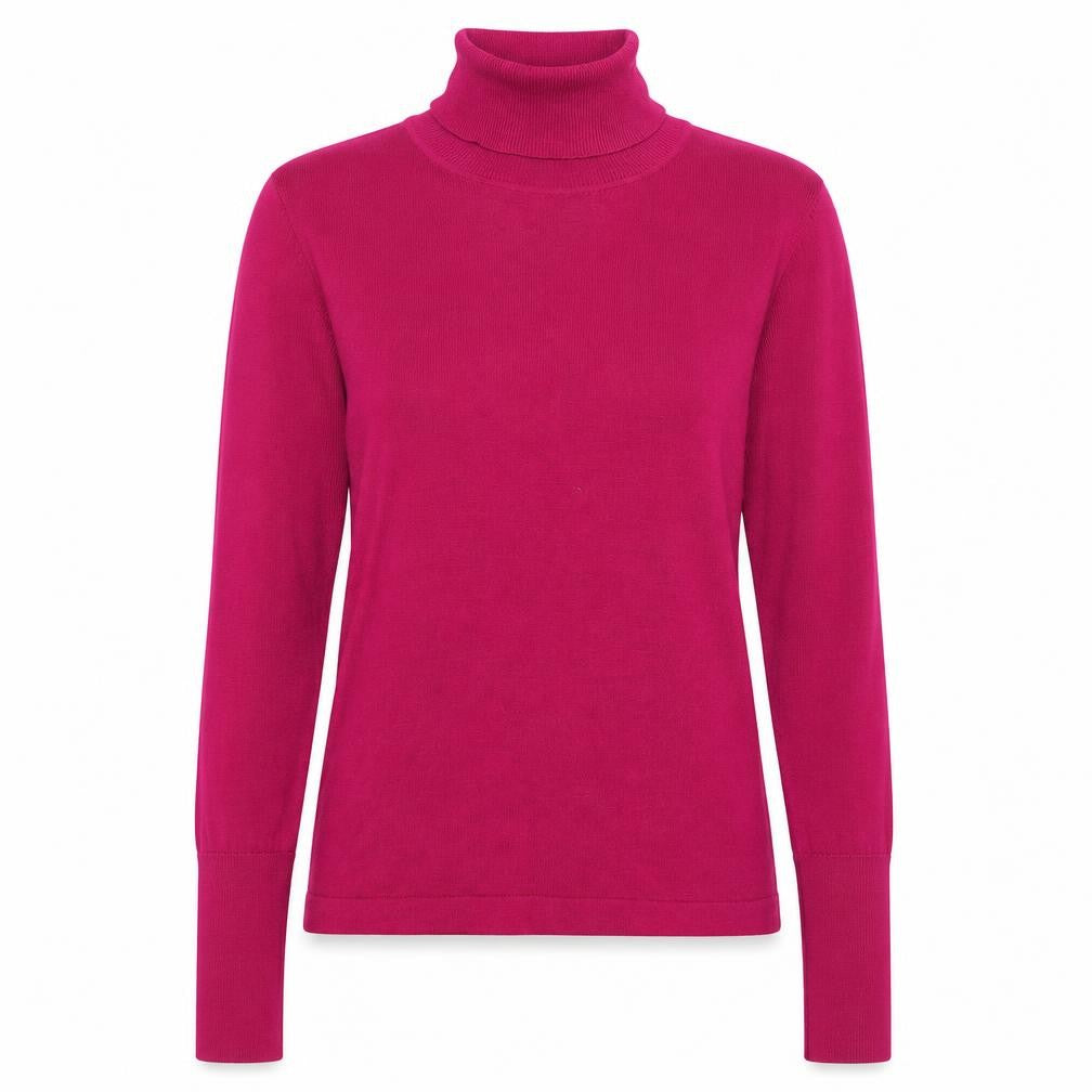 Turnover Womens Pink Wool Roll Neck Jumper Size S Long Sleeve Knit
