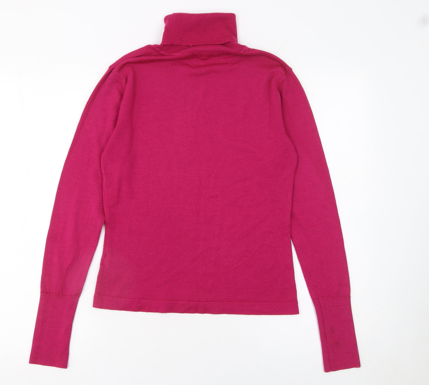 Turnover Womens Pink Wool Roll Neck Jumper Size S Long Sleeve Knit